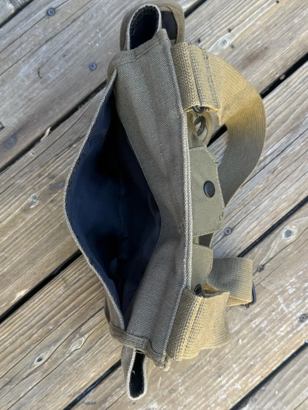 Olive Green Tactical Canvas Crossbody Bag - Men